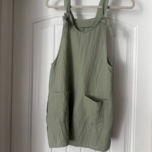 Green Sleeveless Textured Dress